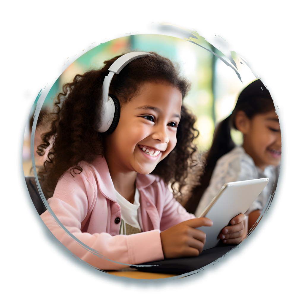 child wearing headphones