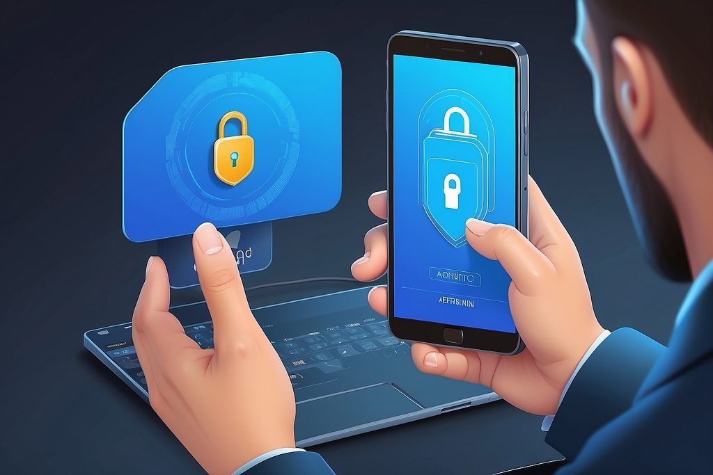 two factor authentication concept illustration