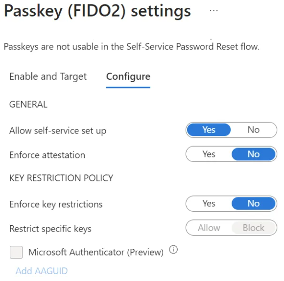 passkey fido settings