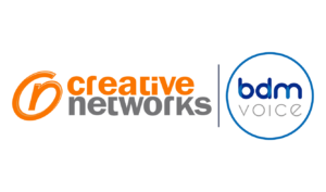 Creative Networks logo beside the BDM Voice logo, separated by a vertical line.